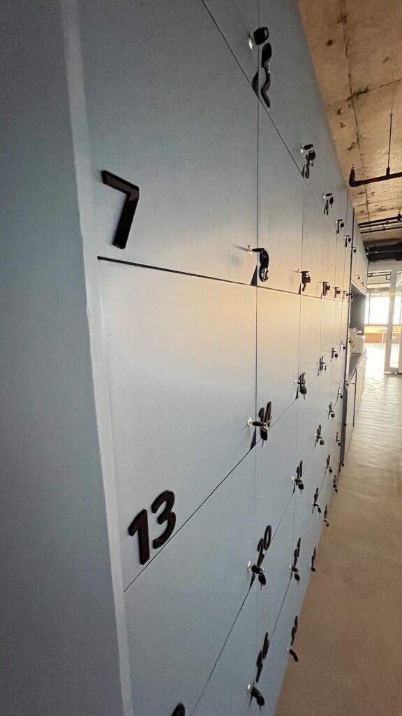Numeração de lockers.